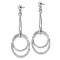 thumbnail image 2 of Finest Gold Leslies Sterling Silver Rhodium-Plated Polished Diamond-Cut Post Dangle Earrings, 2 of 2