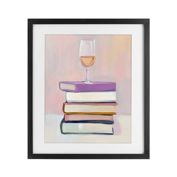Stupell Industries Glam Books & Champagne Lifestyle Black Framed Print Under Glass, 13 x 16, by The Prints Vibe