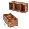 thumbnail image 2 of Multiuse Hand Woven Plastic Wicker Basket with Divider for Organizing,Rustic Farmhouse Bathroom Decor,Countertop Organizer Storage,14.4x6.1x4.3inches, 2 of 16