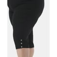 thumbnail image 4 of JMS Just My Size by Hanes Women's Plus Size Pull on Bling Tab Capri Pants, Sizes 0X-4X, 4 of 5