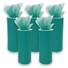 Just Artifacts Decorative Tulle Fabric Roll 6-Inch x 25-Yards (5pc, Teal)
