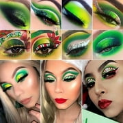 Green Eyeshadow Palette Highly Pigmented, DELANCI 15 Color Matte & Glitter & Shimmer Makeup Pallete,Long Lasting Eye Shadow Palette ,Emerald Green Eyes Makeup for Women and Girl