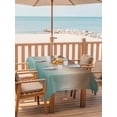 thumbnail image 2 of Outdoor Tablecloth with Umbrella Hole for Patio/Picnic/Party/Camping, Green Brown Ombre Waterproof Table Cloth Rectangle Table Cover Washable, Modern Gradient Abstract Art (54"x 80"), 2 of 8