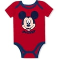 thumbnail image 2 of Mickey Mouse Boys 4 Piece Onesie Short Sock and Hat Set, Newborn, 2 of 6
