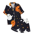 thumbnail image 5 of ChenYiFH Under $12 Halloween Pajamas Women 2025 Fall Costume Graphic Button Up Sleepwears Loungewear Ladies Ctue 2 Piece Top and Shorts Pjs Sets Black M, 5 of 5