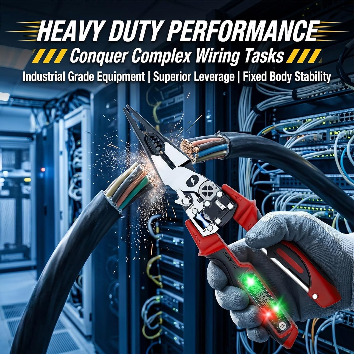 Multifunction Digital Electrician Pliers , 25-in-1 Wire Stripper with Voltage Tester, Professional Electrician Pliers for Electrical Work, Home Repairs,1 pc