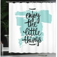 thumbnail image 4 of Ambesonne Saying Shower Curtain, Brush Strokes Inscription, 69"Wx75"L, Pale Blue and Black, 4 of 5