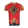 thumbnail image 2 of Men Crew T Shirt Makrom Turkey Medallion Chain Floral European 1217-417 Red New, 2 of 4
