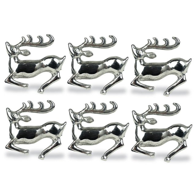 Juego de servilleteros DII Christmas Silver Reindeer, 6 unidades