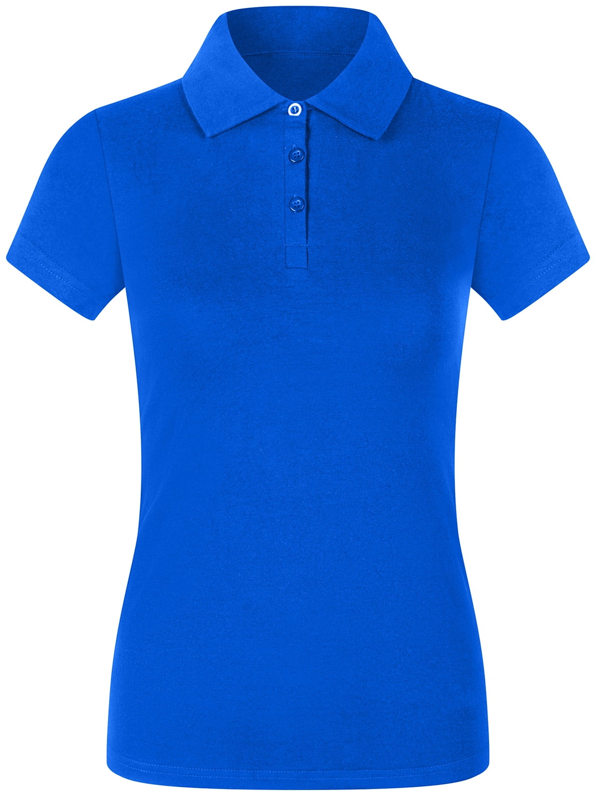 2Luver, Women's, Short Sleeve 3 Button Collared Polo Shirt, Royal Blue