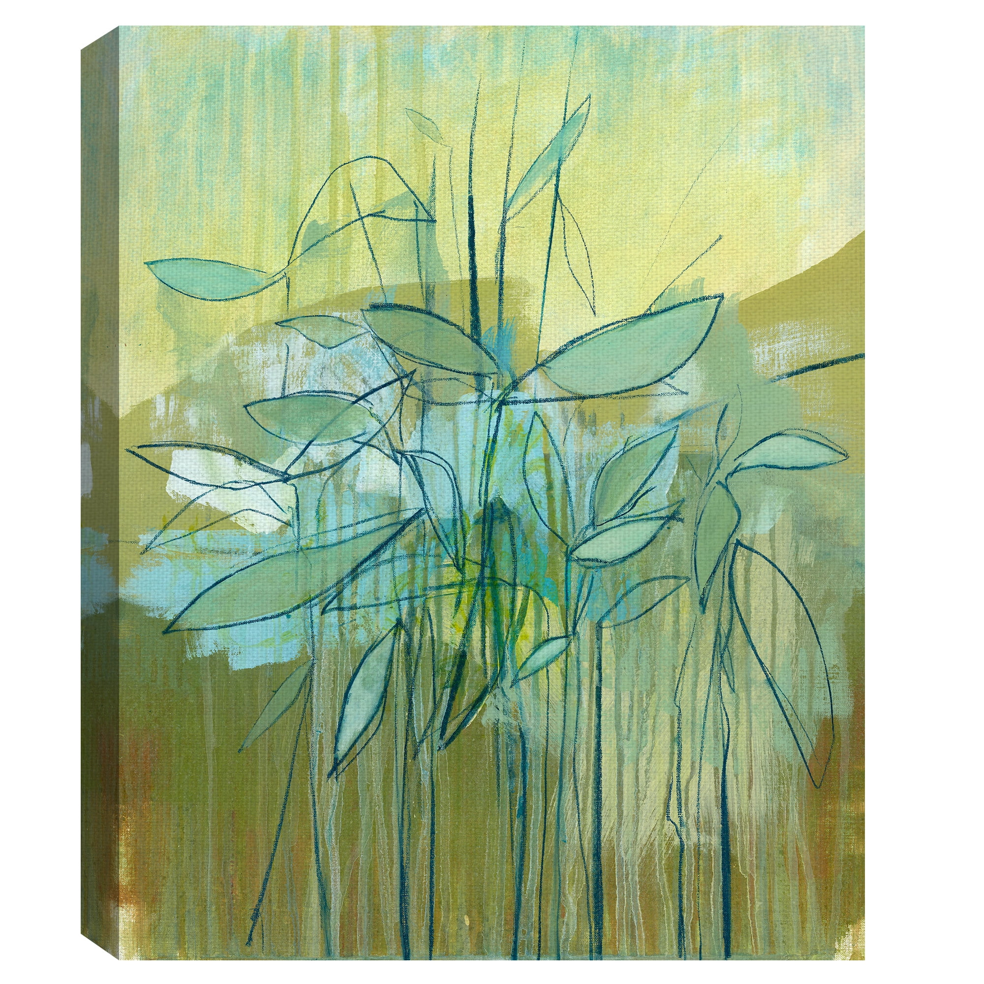 Masterpiece Art Gallery Green Flower Abstract I By Christopher Balder Canvas Art Print 22" x 28"