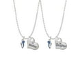 thumbnail image 1 of Delight Jewelry Silvertone Mini Royal Blue Running Shoe Mother & Daughter Heart Necklaces (Set of 2), 19"+2", 1 of 4