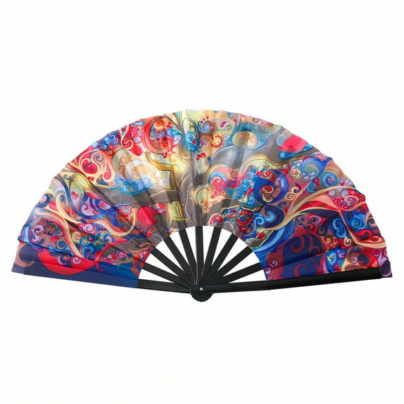 CCOCC Fans for Line Dancing,Thick Bamboo Ribs Dancing Fans That Pop,Vivid Sound Line Dance Fans That Make Sounds,Style1