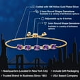 thumbnail image 2 of Gem Stone King 2.58 Ct Purple Amethyst White Created Sapphire 18K Yellow Gold Plated Silver Bracelet for Women, 2 of 5