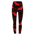 thumbnail image 4 of Yeaiivve Women's Halloween Leggings Footless Color Block Bats Skinny Pants Stretchy Butt Lift Workout Legging Cozy Tummy Control Pilates Yoga Pants L, 4 of 6