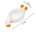 thumbnail image 4 of Jabonera, bonita jabonera con forma de pato y desagüe, jabonera con drenaje automático, bandeja para jabón para ducha o baño, color blanco, 4 of 6