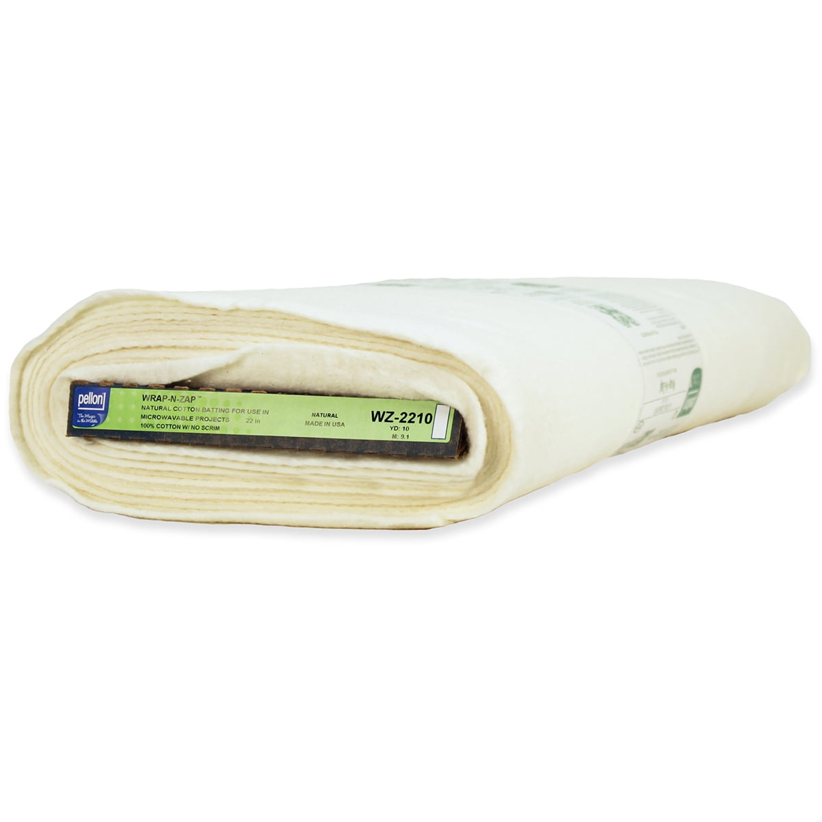 Wrap-N-Zap 100 Percent Natural Cotton Batting, Natural, 22" x 10 yd
