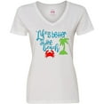 thumbnail image 3 of Inktastic Life is Better at the Beach Crab and Palm Tree Women's V-Neck T-Shirt, 3 of 5