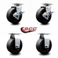 thumbnail image 2 of 5 Inch Glass Filled Nylon Caster Set with Ball Bearings 2 Brakes 2 Rigid SCC, 2 of 2