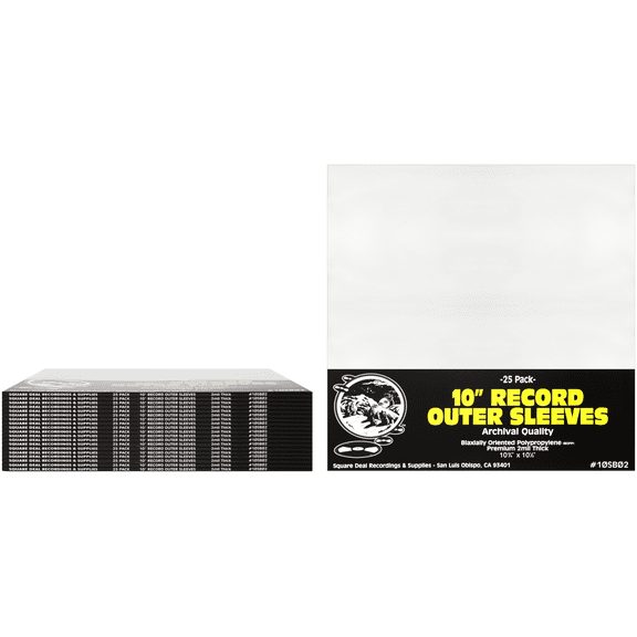 (500 Pack) 10SB02 10” Vinyl Record Outer Sleeves – 2mil Thick - Archival Clear BOPP