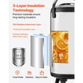thumbnail image 4 of Insulated Beverage Dispenser 2.4 Gal Stainless Steel Thermal Drink Server with Real-Time Temperature Display, Leak-Proof Spigot, Long-Lasting Hot & Cold Retention, Portable Handle for Catering, 4 of 10