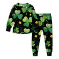 thumbnail image 6 of Auroural girls clothes sets outfits St. Patrick's Day Printed Long Sleeved Shirt And Pants Set For Boys And Girls, 6 of 9