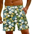 thumbnail image 3 of Xyxonk Mens Swim Trunks 9" Quick Dry Big & Tall Swimming Trunks Summer Print Stretch Bathing Suits with Pockets Green S, 3 of 4