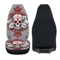 thumbnail image 5 of Jeiento Gothic Skull Car Seat Covers 2 Pcs Stretch Polyester Fabric Cover Breathable Car Seat Cover Easy Installation Universal Size Fit for Most Cars SUVs, 5 of 7