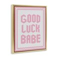 thumbnail image 3 of Stupell Industries Good Luck Babe Pink Mosaic Gold Framed Floater Canvas Wall Art, design by Lettered and Lined, 21 x 17, 3 of 9