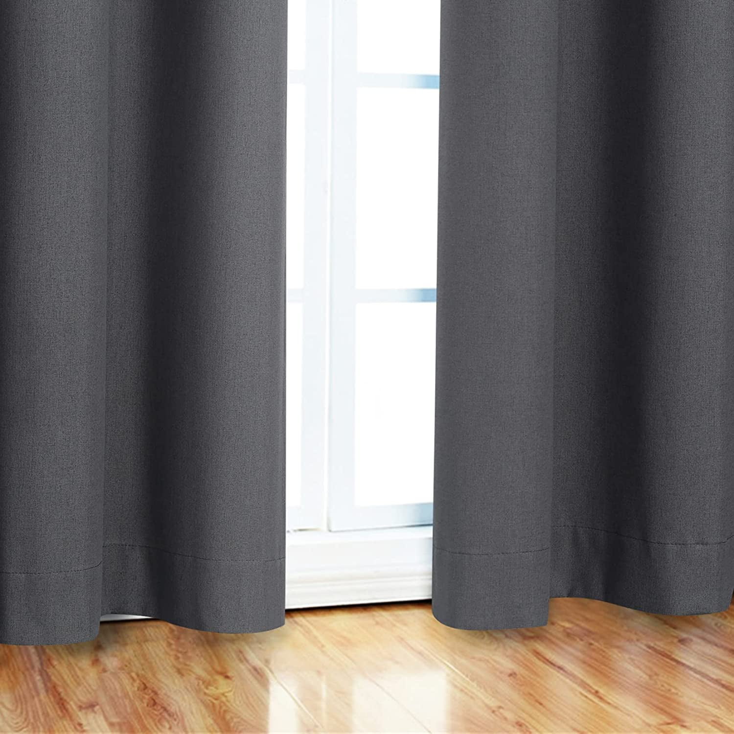 Cortinas Opacas Con Velcro Muamar Para Dormitorio, 2 Paneles