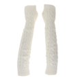 thumbnail image 3 of Gants Longs d'Hiver Sans Doigts avec Trou pour Pouce pour Femmes Blancs, 3 of 7