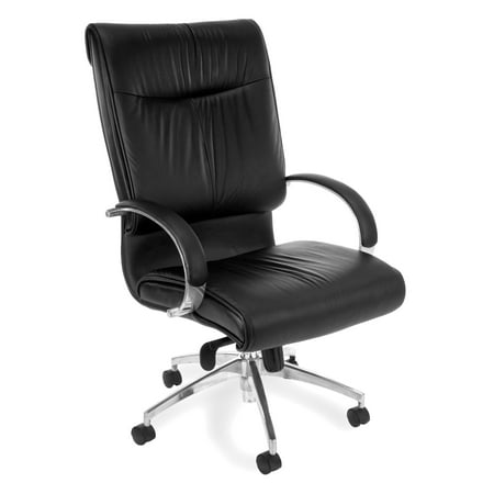 Sharp Series Leather - OFM Sharp Series Model 510-L Leather High-Back Executive Office Chair with Knee Tilt, Black
