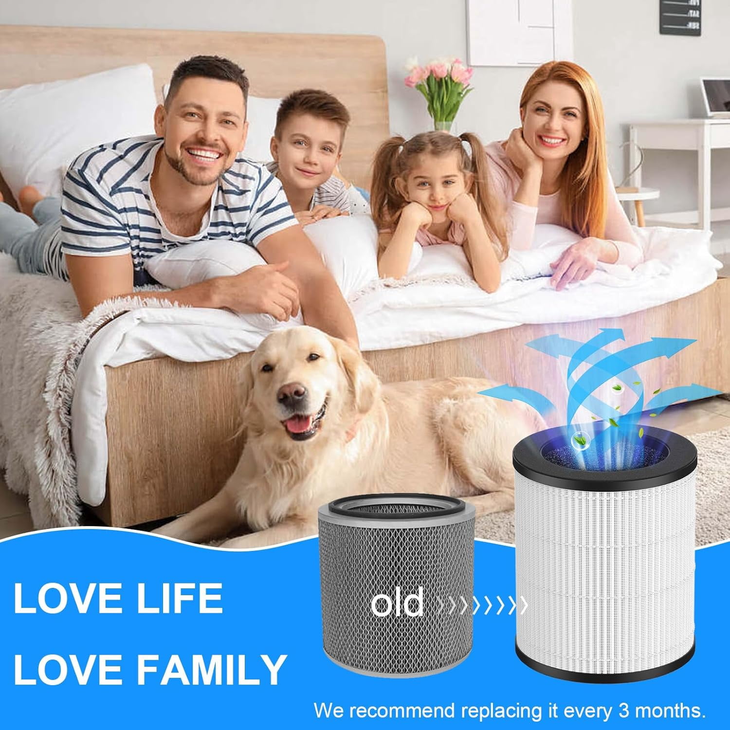 Official Certified H13 True HEPA Replacement Filter for M03 Air Purifier – 1 Pack