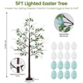 thumbnail image 3 of 5FT Lighted Easter Tree with Timer, Easter Decorations for Home & Porch, Pre-Lit Egg Trees with LED Lights & Colorful Eggs, Indoor Outdoor Spring Decor Party & Office Decoration, 3 of 9