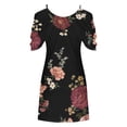 thumbnail image 4 of Leesechin Womens Plus Size Dresses Ladies Casual Loose Summer Floral Printed Tank Dress Beach Sundress off Shoulder Dresses, 4 of 5