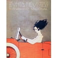 thumbnail image 2 of Garcia Cabral, Ernesto 26x32 Black Ornate Wood Framed with Double Matting Museum Art Print Titled - Mexican Magazine Cover 1920 Woman in Car, 2 of 4