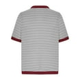 thumbnail image 6 of ALLLIST Gray Womens Tops Clearance Striped Short Sleeve Crew Neck T-Shirts Womens Shirts Clearance, 6 of 6