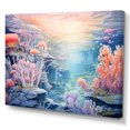 thumbnail image 2 of Designart "Aqua And Rose Subaquatic Realm I" Coastal Coral Under Water Canvas Wall Art, 2 of 7