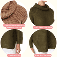 thumbnail image 3 of YEMAK Women's Cowl Neck High Low Hem Side Slit Pop-Corn Knit Casual Loose Oversized Tunic Sweater MK3650-BUR-S-BD, 3 of 5