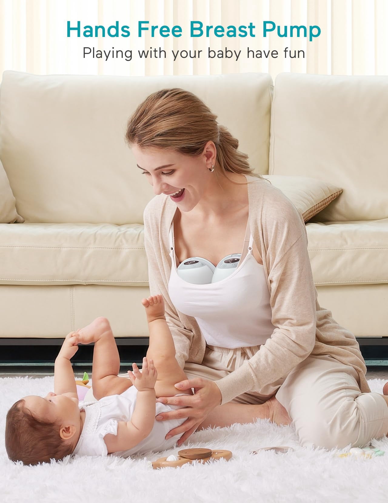 Paruu P20 Electric Breast Pump Hands Free, 4 Modes & 12 Levels Suction with 19/21/24mm Double-Sealed Flange/Insert, Wearable & Portable, 2 Pack