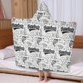 thumbnail image 5 of Black White Baseball Pattern Hooded Bath Towel，60"x35" for Ages 3 To 12 Kids, Quick Dry Lightweight Soft Microfiber Hood Beach Towel Cover Up for Kids, 5 of 7