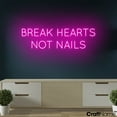thumbnail image 2 of Craftnamesign Break Hearts Not Nails Neon Sign Light Wall Art For Beauty Salon Decor, 2 of 5