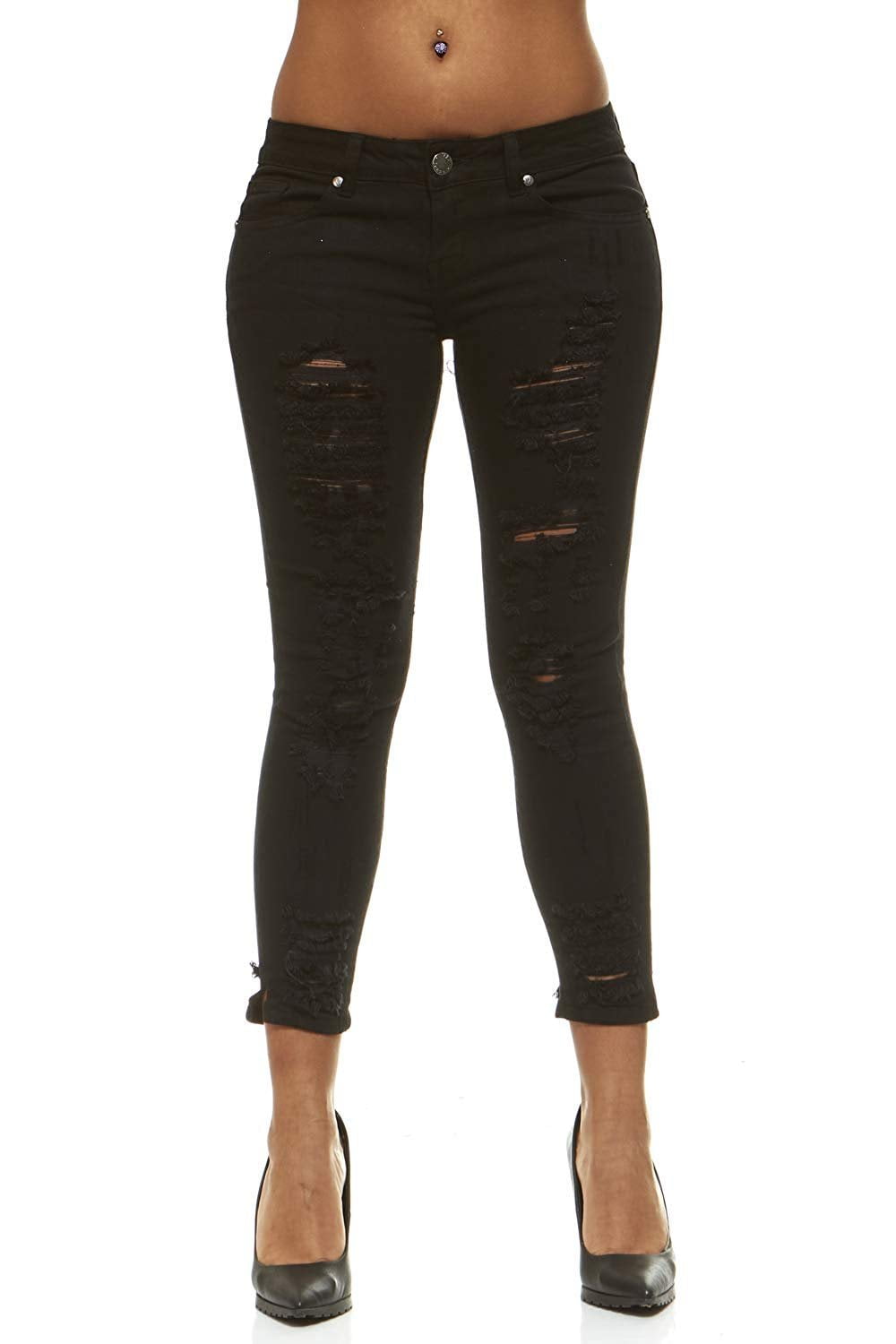 plus size black distressed ripped jeans