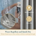 thumbnail image 5 of ComfiTime Fabric Shower Curtain with Hooks – 210 GSM Heavy-Duty Faux Linen Hotel Luxury Cloth Bathroom Curtain, Weighted Hem, Water-Repellent, Mold-Resistant, Machine-Washable, 72 x 72 in, Gray, 5 of 13