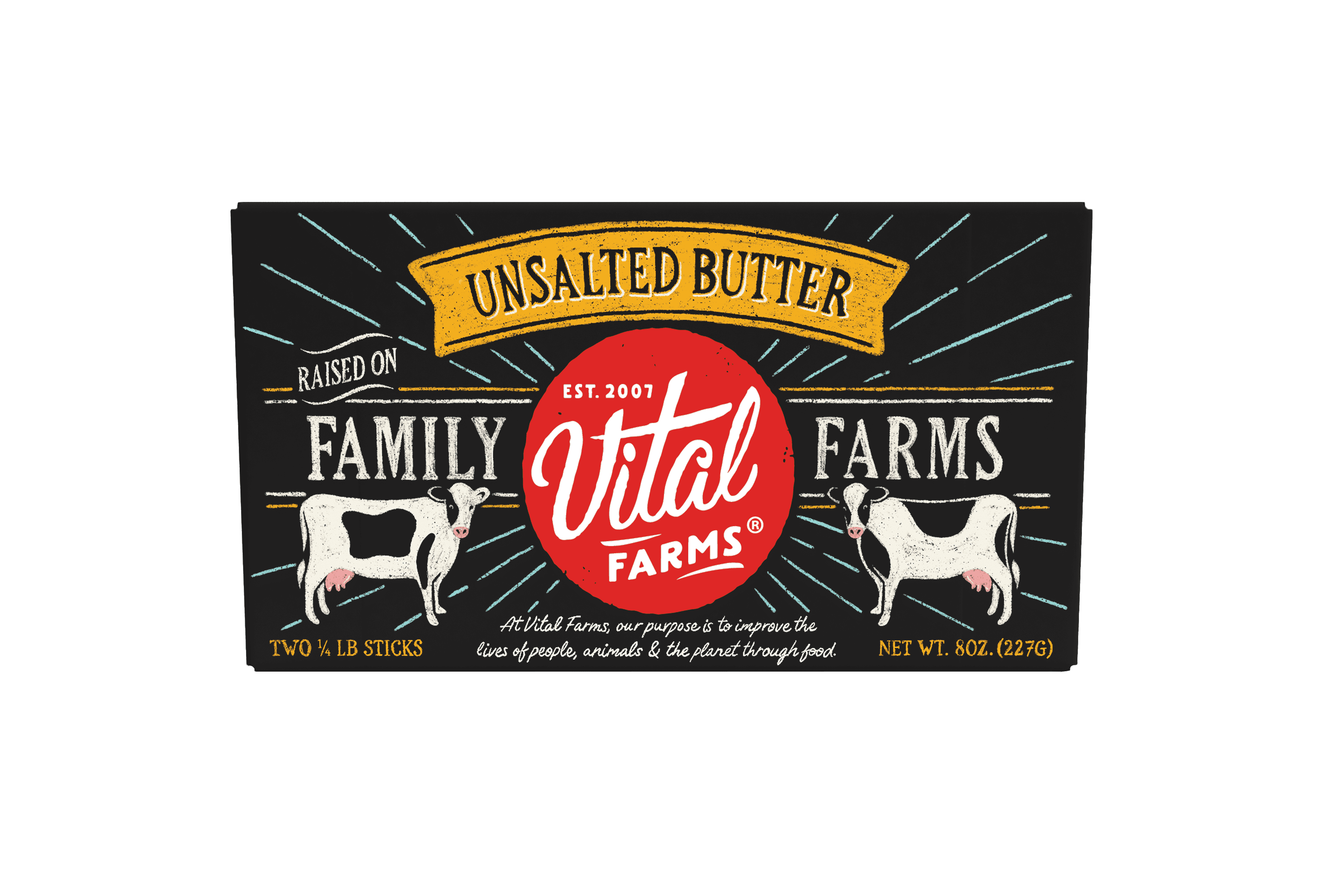 Vital Farms Unsalted Butter, 8 oz, 2 Sticks of Butter