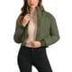 thumbnail image 1 of Chaqueta bomber de invierno para mujer INSPIRE CHIC, abrigo holgado acolchado, cortado, color verde, 1 of 6