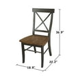 thumbnail image 4 of X-Back Chair With Solid Wood Seat  - Set of 2 Chairs in Hickory/Washed Coal, 4 of 9