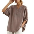 thumbnail image 1 of Hauts de Sport pour Femmes Manches Courtes T Col Hauts pour Femmes Extensible T-Shirts à Manches Longues pour Femmes T-Shirt Rayé pour Femmes Mode T-Shirt pour Femmes T-Shirts pour Femmes Coupe Ample Hauts pour Femmes Décontracté Été Raglan, 1 of 4