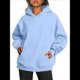 thumbnail image 4 of Sudadera Informal de Larga con Capucha para Mujer, Jersey de y Otoño con Bolsillos. Azul Real XL, 4 of 9