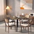 thumbnail image 4 of 36.48 Inch Round Kitchen Table, Metal Black Legs, Brown , Modern Ambiance For 2-4 People Dining Table Inch, Top, Appeal Diners, 4 of 6